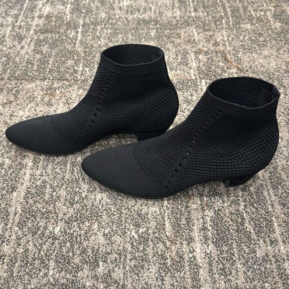Elieen Fisher Purl Recycled Stretch Knit Bootie Black Sz 9 - Picture 6 of 9